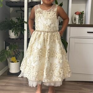 American Princess Ivory Floral Kids Dress